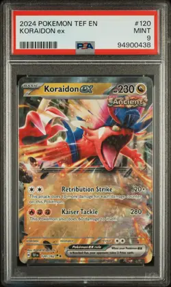 Pokemon TCG Koraidon ex Scarlet & Violet-Temporal Forces 120/162 Holo PSA 9 MINT - Image 1