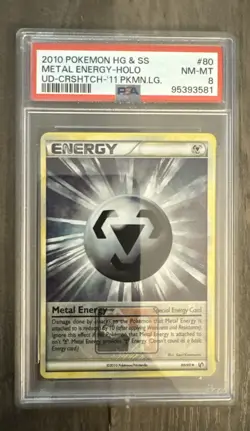 2010 Pokemon HG & SS Metal Energy Holo #80 PSA 8 - Image 1
