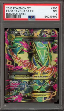 Pokemon M Rayquaza EX XY Roaring Skies Full Art #105 PSA 7 - Image 1