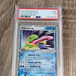 Pokemon TCG Politoed ex EX-Holo Rare Unseen Forces 107/115 2005 Stage 2 PSA 7 - Image 1