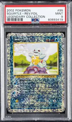 2002 POKEMON LEGENDARY COLLECTION #95 SQUIRTLE-REVERSE FOIL PSA 9 - Image 1