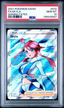 2021 POKEMON SWORD & SHIELD SHINING FATES #072 FULL ART/SKYLA PSA 10 - Image 1