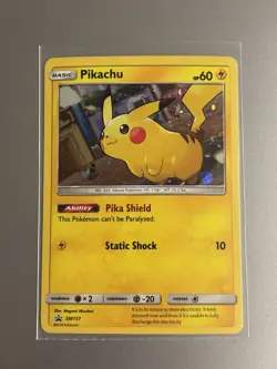 Pokemon TCG Sun Moon Promo Pikachu #SM157 Holo Black Star - Image 1