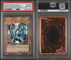 2024 YU-GI-OH! Blue-Eyes White Dragon (Quarter Century SCR) RA03-EN079 PSA 10 - Image 3