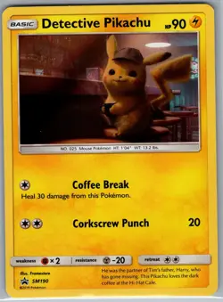 Detective Pikachu SM190 Holo SM Promos - Pokemon Card - NM - Image 1