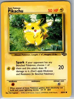 Pikachu 60/64 Non Holo Jungle - Pokemon Card - NM - Image 1