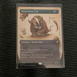 Magic: The Gathering Badgermole Cub Green Creature Card Avatar M0326 2/2 1G - Image 1
