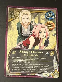 Naruto CCG Sakura and Tsunade Foil Super Rare Card 685 - Image 1