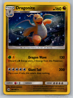 Dragonite 96/149 Sun & Moon Cosmos 2017 Holo Rare Pokemon Card LP - Image 1