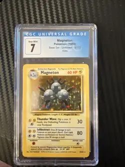 Pokemon TCG Magneton Base Set Holo Rare Card #9/102 Unlimited CGC 7 - Image 1