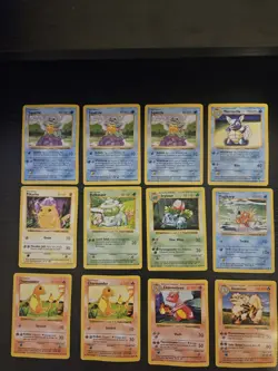 All Three Original Starters Pikachu Shadowless Pokemon Cards Lot Vintage Damage - Image 1