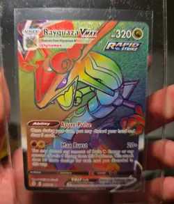 Rayquaza VMAX 217/203 Rare Rainbow Evolving Skies Pokemon Near Mint Pokemon Card - Image 1