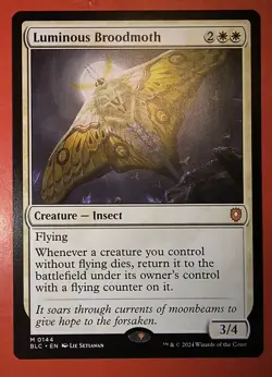 MTG, MAGIC: LUMINOUS BROODMOTH, 0144, BLC, REGULAR, MYTHIC, NM, COMMANDER - Image 1