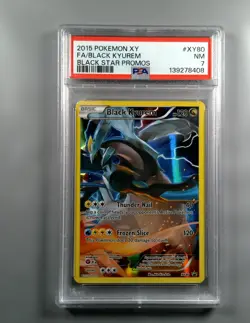 2015 POKEMON XY BLACK STAR PROMOS #XY80 FULL ART/BLACK KYUREM PSA 7 - Image 1