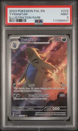 2023 POKEMON PAL EN-PALDEA EVOLVED ILLUSTRATION RARE #222 TYRANITAR PSA 9 - Image 1