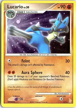 Lucario Common DP Trainer Kit: Manaphy & Lucario 3/11 LP Pokemon - Image 1