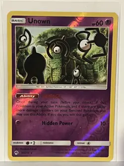 Unown (90) Reverse Holo 90/214 SM - Lost Thunder NM Pokemon Fast Ship - Image 1
