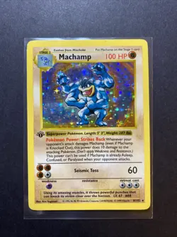 Machamp Base Set Shadowless 008/102 Deck Exclusives Holo Pokemon WOTC LP/MP - Image 1