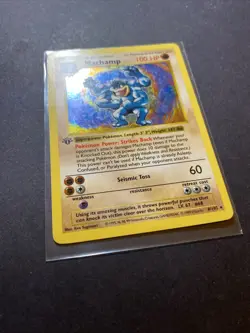 Machamp Base Set Shadowless 008/102 Deck Exclusives Holo Pokemon WOTC LP/MP - Image 2