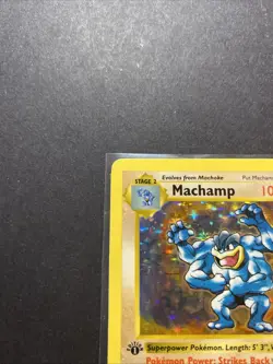Machamp Base Set Shadowless 008/102 Deck Exclusives Holo Pokemon WOTC LP/MP - Image 3