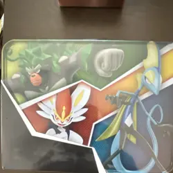 Pokemon TCG Sword & Shield Treasure Tin 5 Booster Packs Rillaboom Cinderace - Image 2