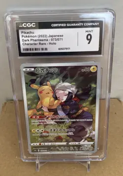 PIKACHU 2022 POKEMON JPN DARK PHANTASMA CHARACTER RARE HOLO #073/071 MINT CGC 9 - Image 1