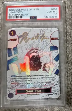 2025 One Piece A Fist of Divine Speed Gear Two Alternate Art #OP11-080 PSA 10 - Image 1