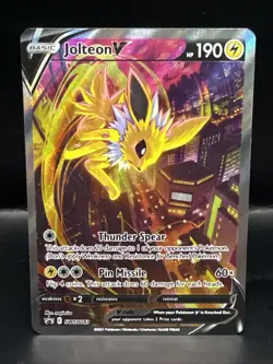 Pokemon TCG Jolteon v SWSH183 Black Star Promo Holo Card - Image 1