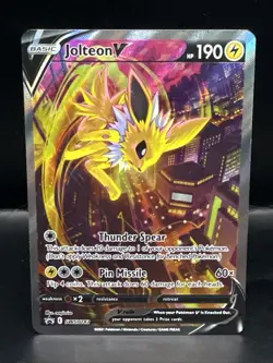 Pokemon TCG Jolteon v SWSH183 Black Star Promo Holo Card - Image 2
