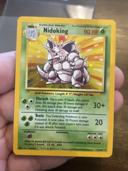 1999 Pokemon TCG Nidoking Base Set Holo Unlimited Holo Rare Card 11/102 - Image 1