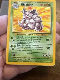 1999 Pokemon TCG Nidoking Base Set Holo Unlimited Holo Rare Card 11/102 - Image 3