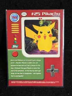 TV2 # 25 Pikachu Non Holo TOPPS TV Animation Edition Series 1 POKEMON Card - Image 2