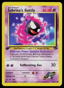 Pokemon Card - Sabrina's Gastly Gym Challenge 97/132 Common 1st Edition - Image 1