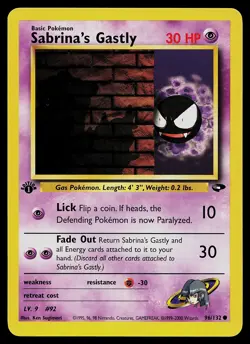 Pokemon Card - Sabrina's Gastly Gym Challenge 96/132 Common 1st Edition - Image 1