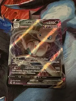 Pokemon TCG Mew VMAX 114/264 Fusion Strike Holo Card Raw - Image 1