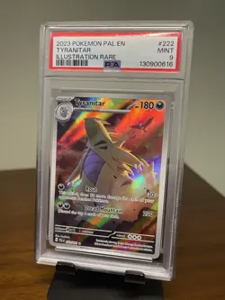 2023 POKEMON PAL EN-PALDEA EVOLVED ILLUSTRATION RARE #222 TYRANITAR PSA 9 - Image 1