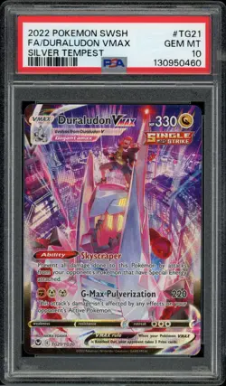 2022 Pokemon Swsh TG21 Silver Tempest Duraludon VMax Full Art PSA 10 Gem Mint - Image 2