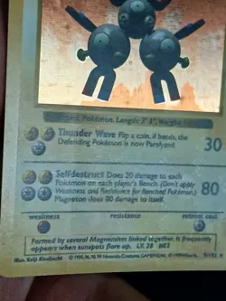 Pokemon TCG Magneton Base Set 9/102 Holo Shadowless 1999 - Image 5