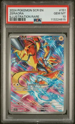 2024 POKEMON SCR EN-STELLAR CROWN ILLUSTRATION RARE #151 ZERAORA PSA 10 - Image 1