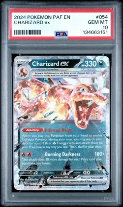 Pokemon Paldean Fates PAF EN Charizard ex #054/091 PSA 10 - Image 1