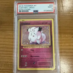 Pokemon TCG Clefairy XY Evolutions 63/108 Holo Rare PSA 9 - Image 1
