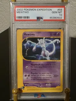 PSA 10 GEM MINT MEWTWO #56 POKEMON EXPEDITION 2002 RARE WOTC E SERIES GRADED TCG - Image 1