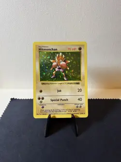 Pokemon TCG: 1999 Base Set Shadowless Hitmonchan 7/102 Holo Rare LP - Image 2