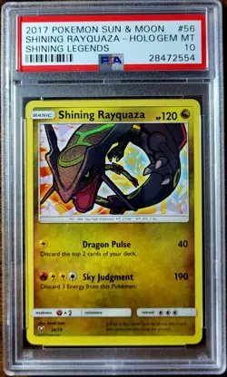 2017 Pokemon S&M Shining Legends #56 Shining Rayquaza Holo PSA 10 Gem Mint - Image 1