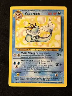 Pokemon TCG Vaporeon Jungle 28/64 Non-holo LP - Image 1