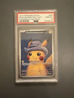 Pikachu with Grey Felt Hat (Pokemon x Van Gogh collaboration) PSA 10 - Image 1