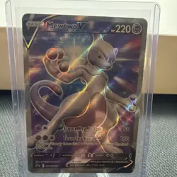 Pokemon Mewtwo V SWSH229 Pokemon GO Full Art Holo Black Star Promo NM - Image 1