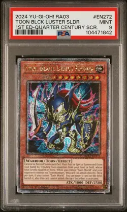 Yugioh Toon Black Luster Soldier RA03-EN272 1st Quarter Century Rare PSA 9 MINT - Image 1