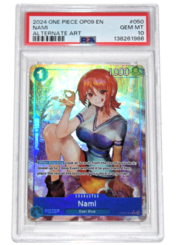 One Piece ~ NAMI ~ PSA 10 ~ Alternate Art OP09-050 ~ Emperors in the New World - Image 1