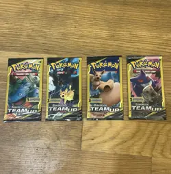 Sun Moon Team Up3-card Booster Packs New FullArt Set (4) Tag Team Mini - Image 1